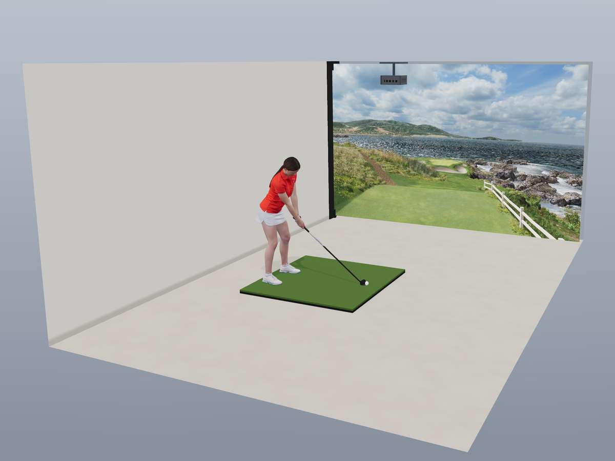 Built-In All-In-One Golf Simulator - 3D package view