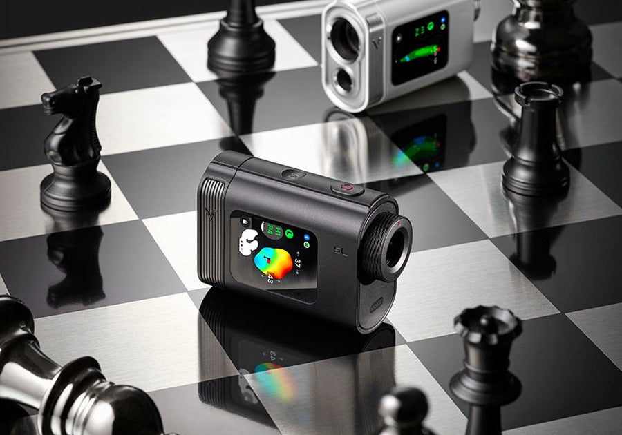 Voice Caddie SL Mini Golf Laser Rangefinder in Black and White