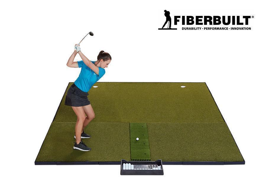 Fiberbuilt Grass Series Center-Hitting Combo Golf Mat - Front View