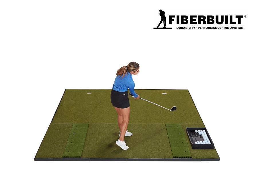 Fiberbuilt Grass Series Double-Hitting Combo Golf Mat - Front View