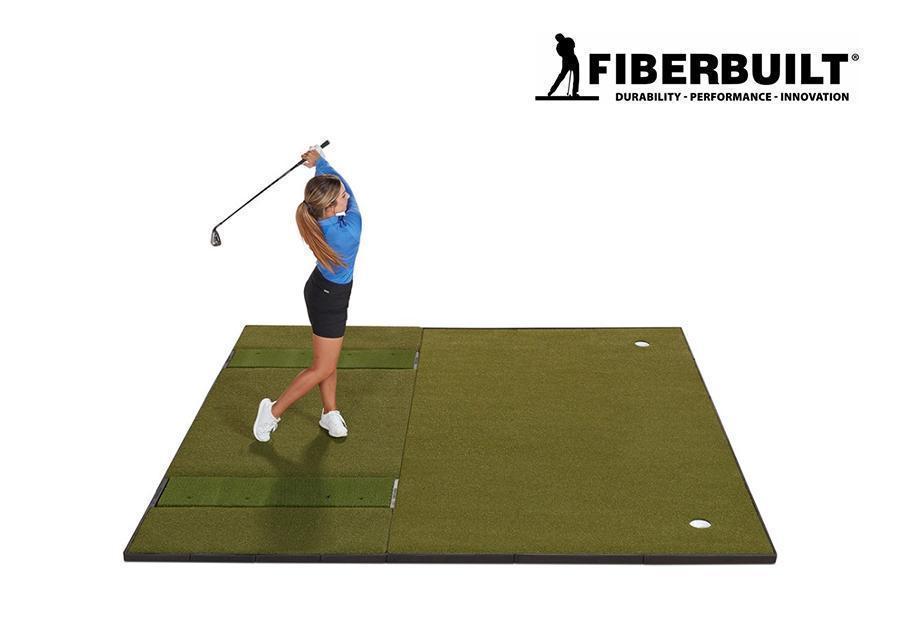 Fiberbuilt Grass Series Double-Hitting Combo Golf Mat - Side View