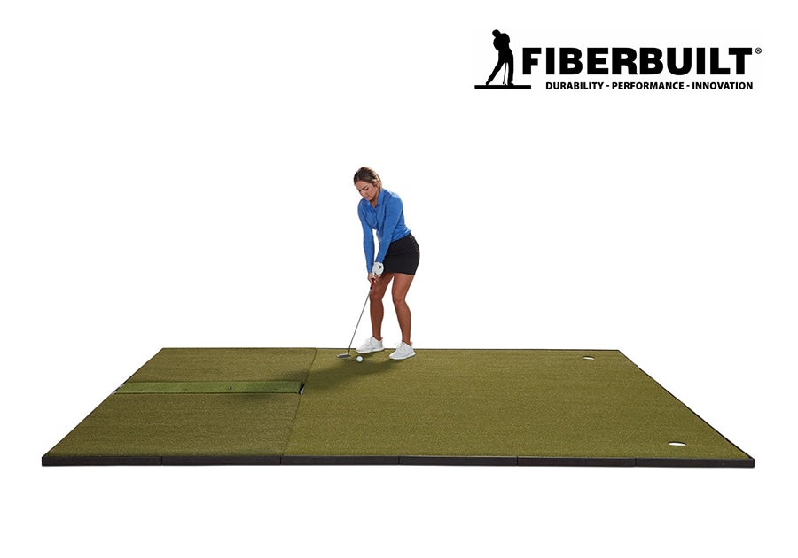 Fiberbuilt Grass Series Center-Hitting Combo Golf Mat - Side View