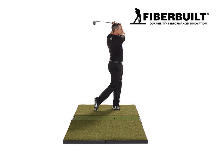 Fiberbuilt 9'x4' Grass Series Center-Hitting Studio Golf Mat - Front View