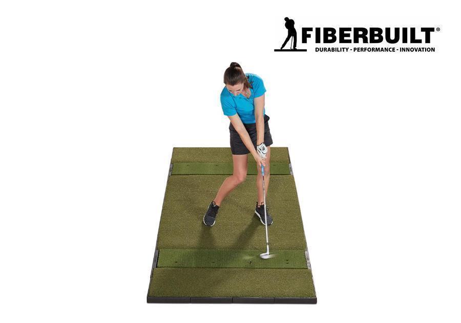 Fiberbuilt 10'x4' Grass Series Double-Hitting Studio Golf Mat - Front View
