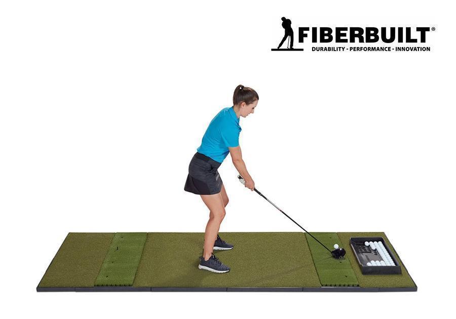 Fiberbuilt 10'x4' Grass Series Double-Hitting Studio Golf Mat - Side View