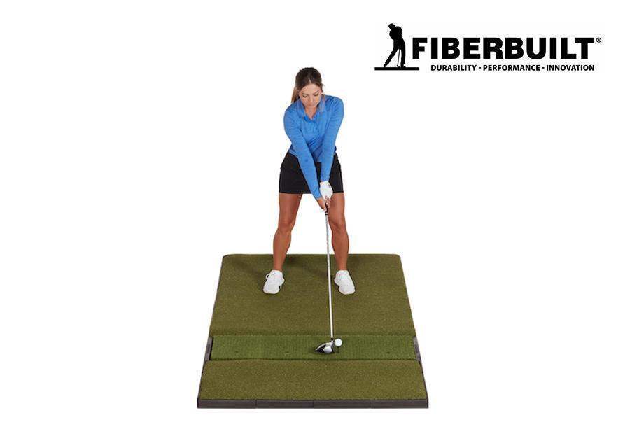 Fiberbuilt 7'x4' Grass Series Single-Hitting Studio Golf Mat - Front View