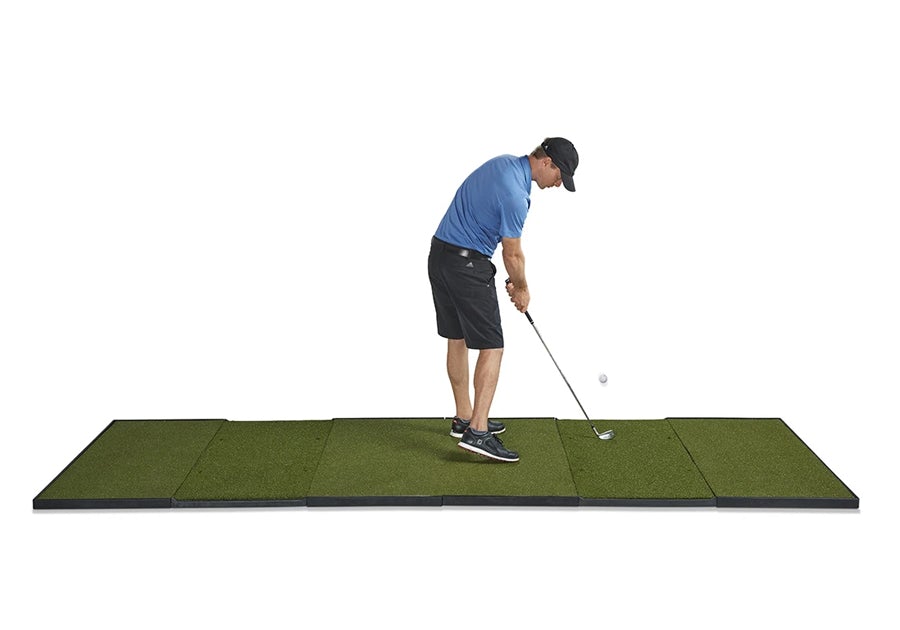 Fiberbuilt Player Preferred 12'x4' Double-Hitting Studio Golf Mat - Side View