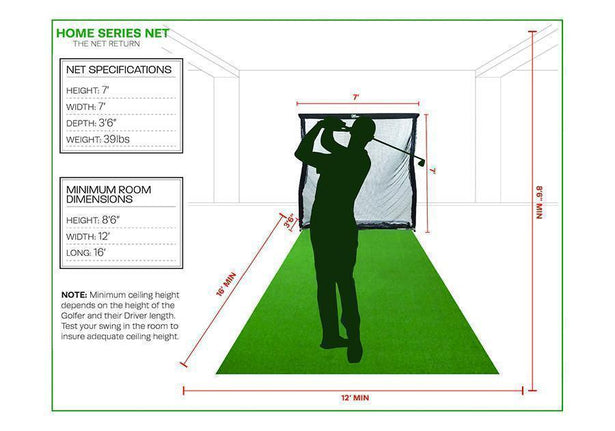 The Net Return Home Golf Package V2  Golf Simulator Net & Mat – Top Shelf  Golf