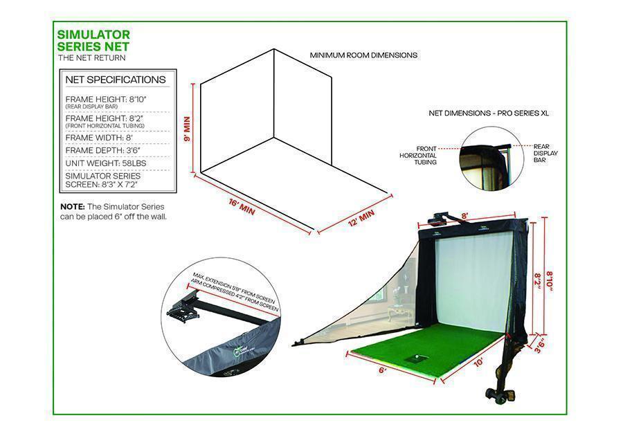 The Net Return Simulator Series Golf Net &amp; Screen