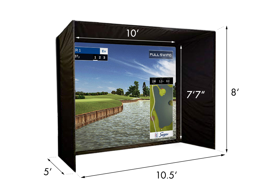 Full Swing KIT PerfectBay Golf Simulator Package - Dimensions