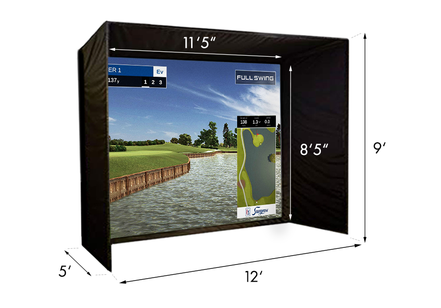 Full Swing KIT PerfectBay Golf Simulator Package - Dimensions