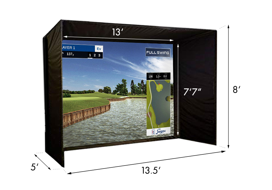 Full Swing KIT PerfectBay Golf Simulator Package - Dimensions