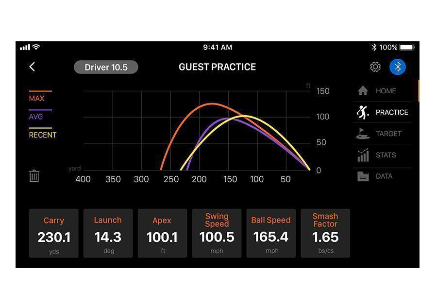 Swing Caddie SC300i Golf Launch Monitor - App Interface